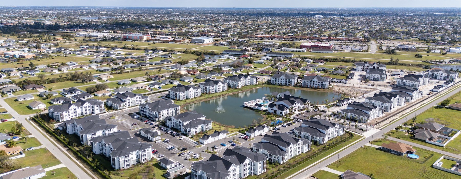 aerial view of a town
