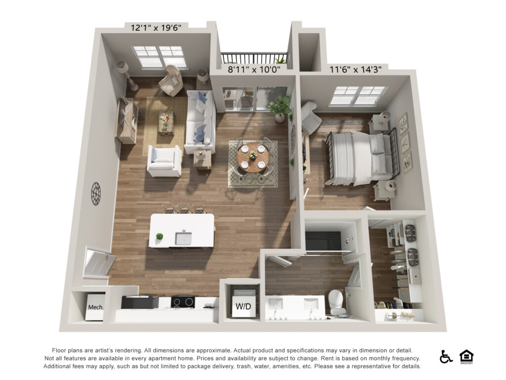 The Hadley Apartments 1 Bedroom Floor Plan Bergamot
