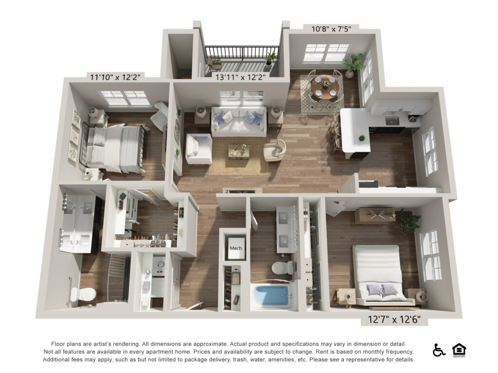 The Hadley Apartments 2 Bedroom Floor Plan Poppy